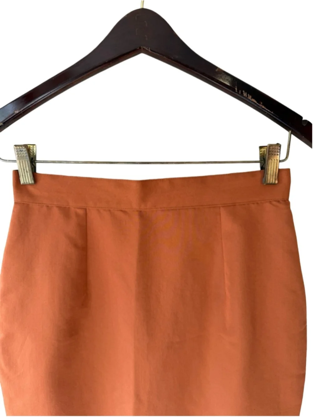 Nouvelle Vintage Rust High-Waist Pencil Skirt Size L Preppy Classic Academia